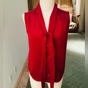 Calvin Klein Elegant Red Sleeveless Blouse